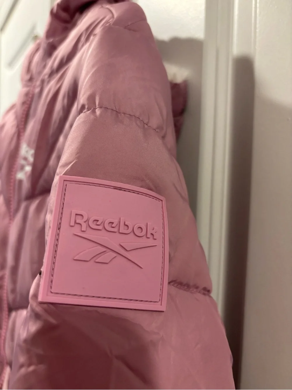 Reebok Kids' Pink Quilted Puffer Jacket with Hood